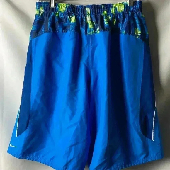 NIKE SWIM TRUNKS ELASTIC WAIST DRAWSTRING CLOSURE MESH LINED BLUE CLEAN - Picture 5 of 11
